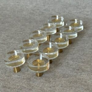 Contemporary Glass Crystal Drawer Knobs: Set of 10: BRAND NEW